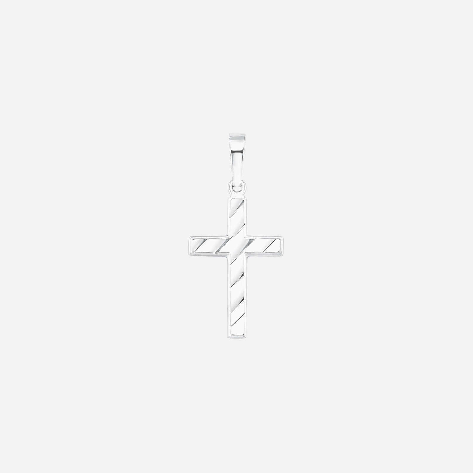 Hängsmycke i silver, fasetterat kors - 13 mm