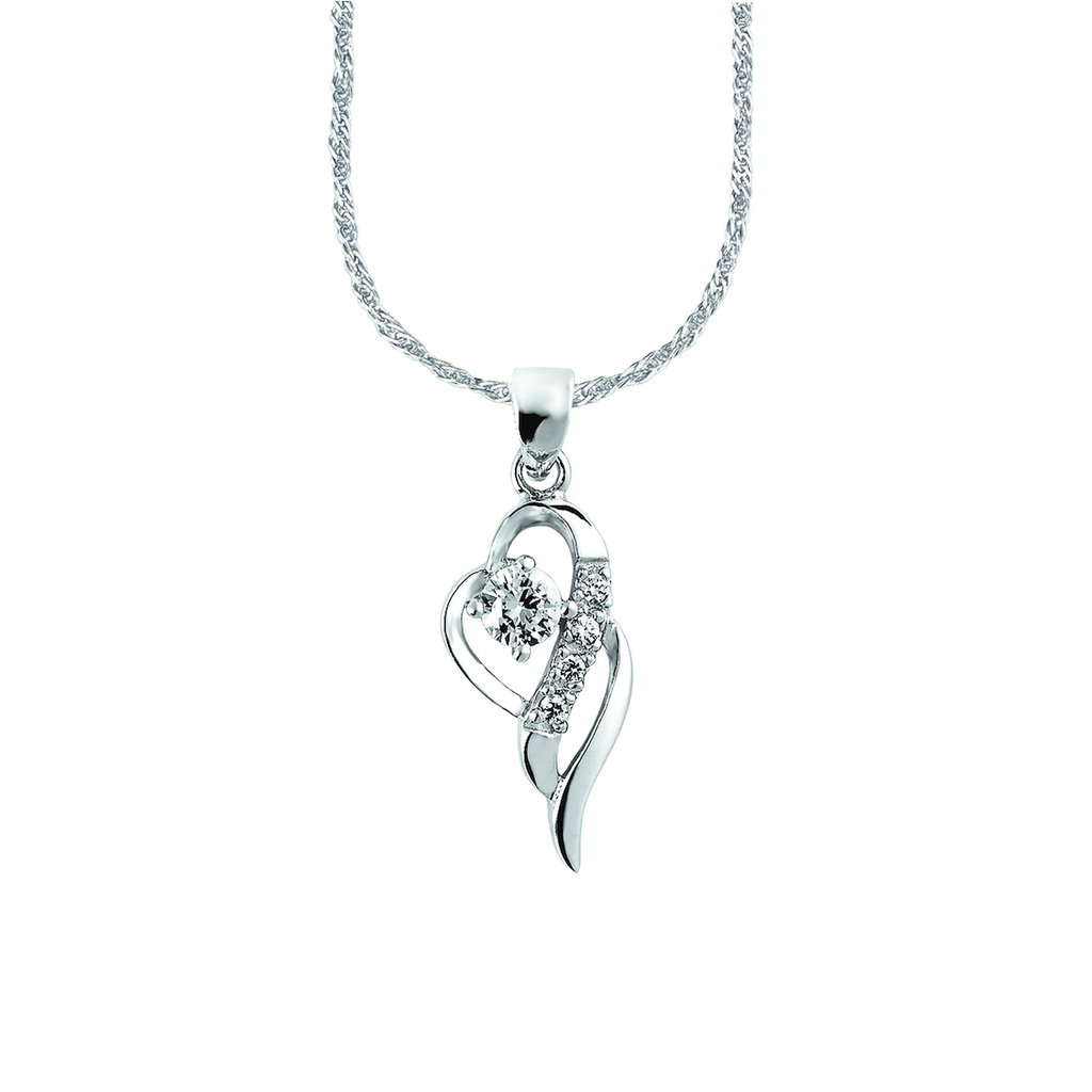 Halsband 925 Sterling Silver - Berlock hjärta