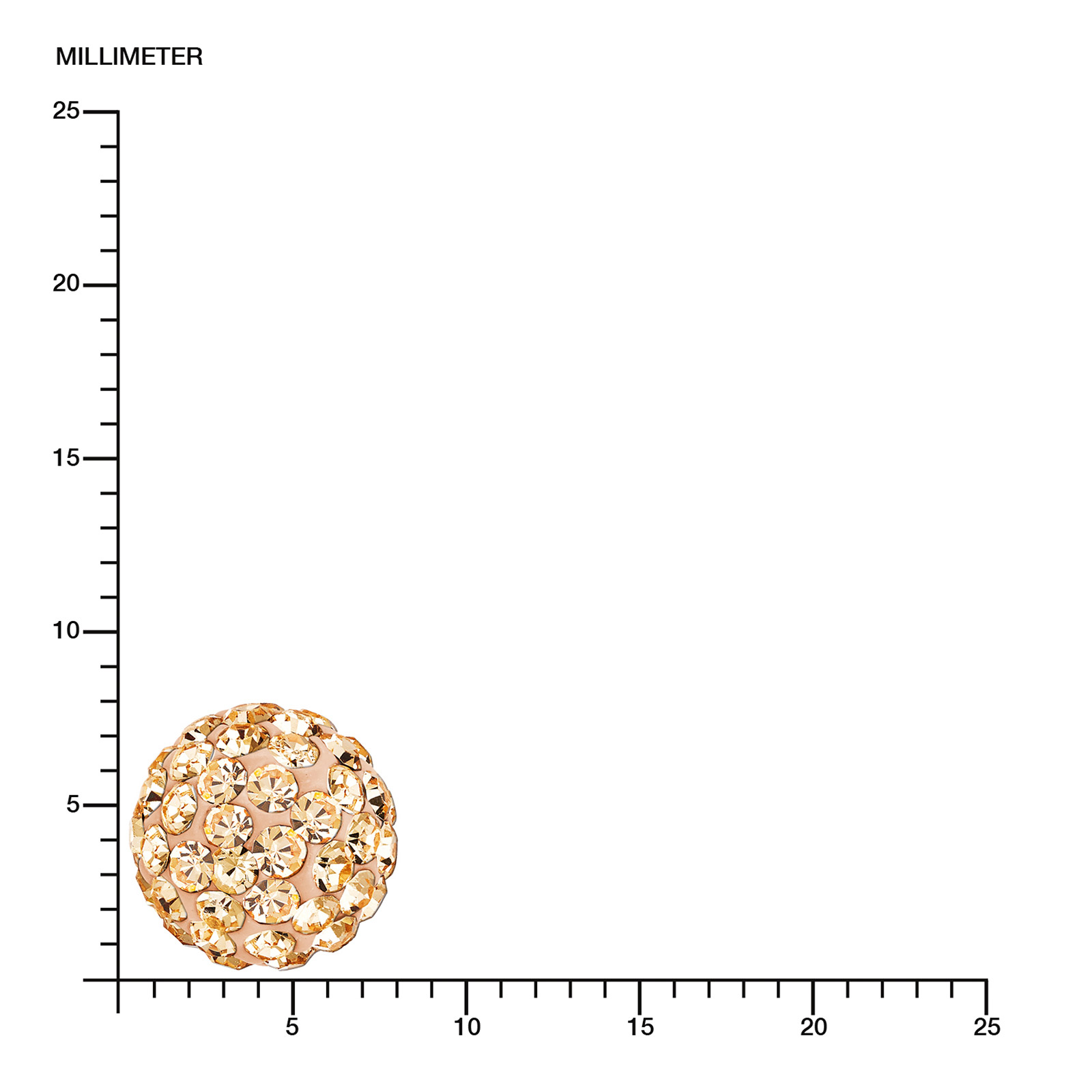 Guldpläterade silverörhängen, studs runda champagnefärgade stenar - 8 mm