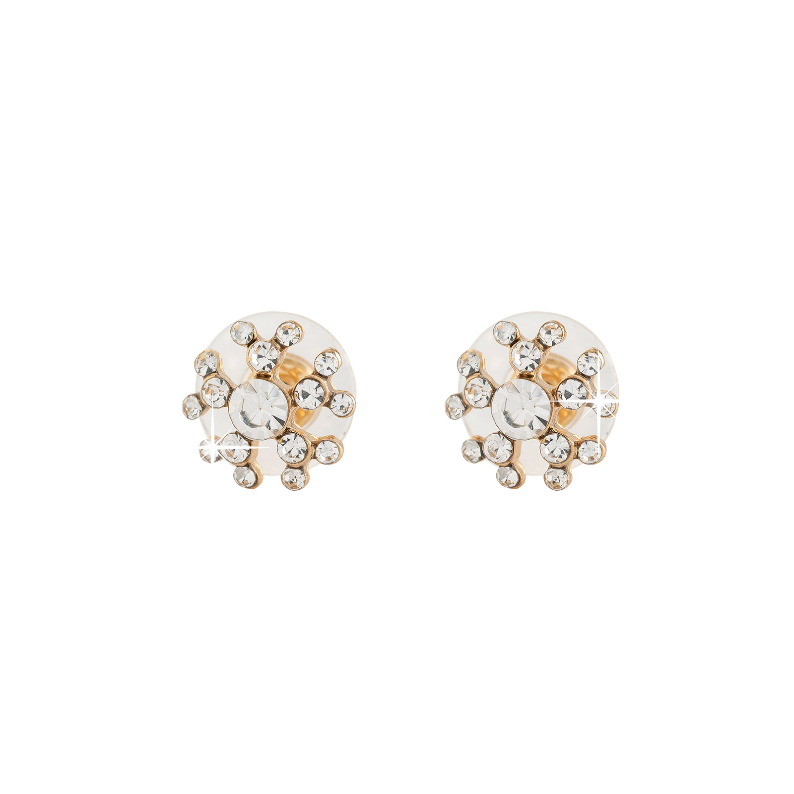 Guldfärgade örhängen studs - Snöflingor