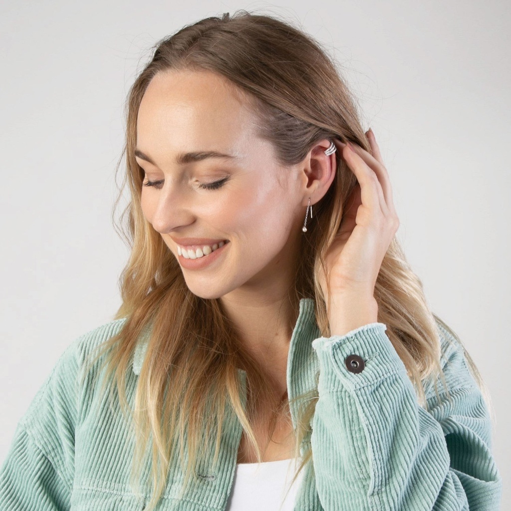 Örhängen 925 Sterling silver - trådörhängen pärla