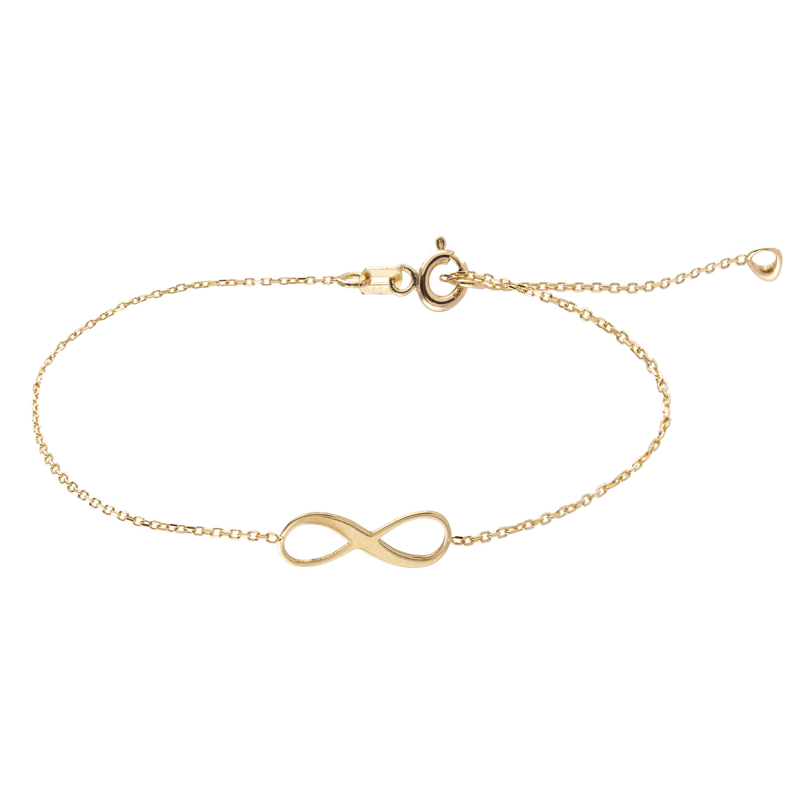 Armband dam 9k guld infinitysymbol - 16-19cm