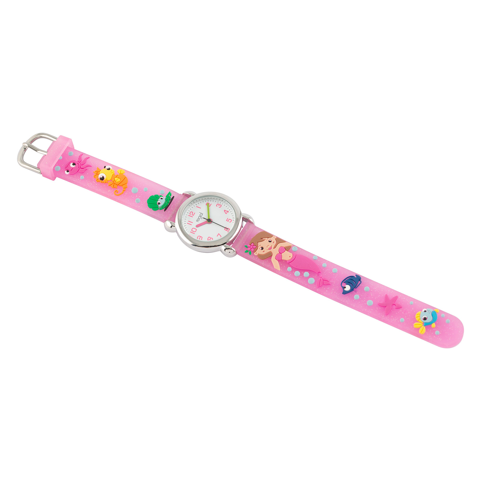 Barnklocka figurband - sjöjungfru rosa