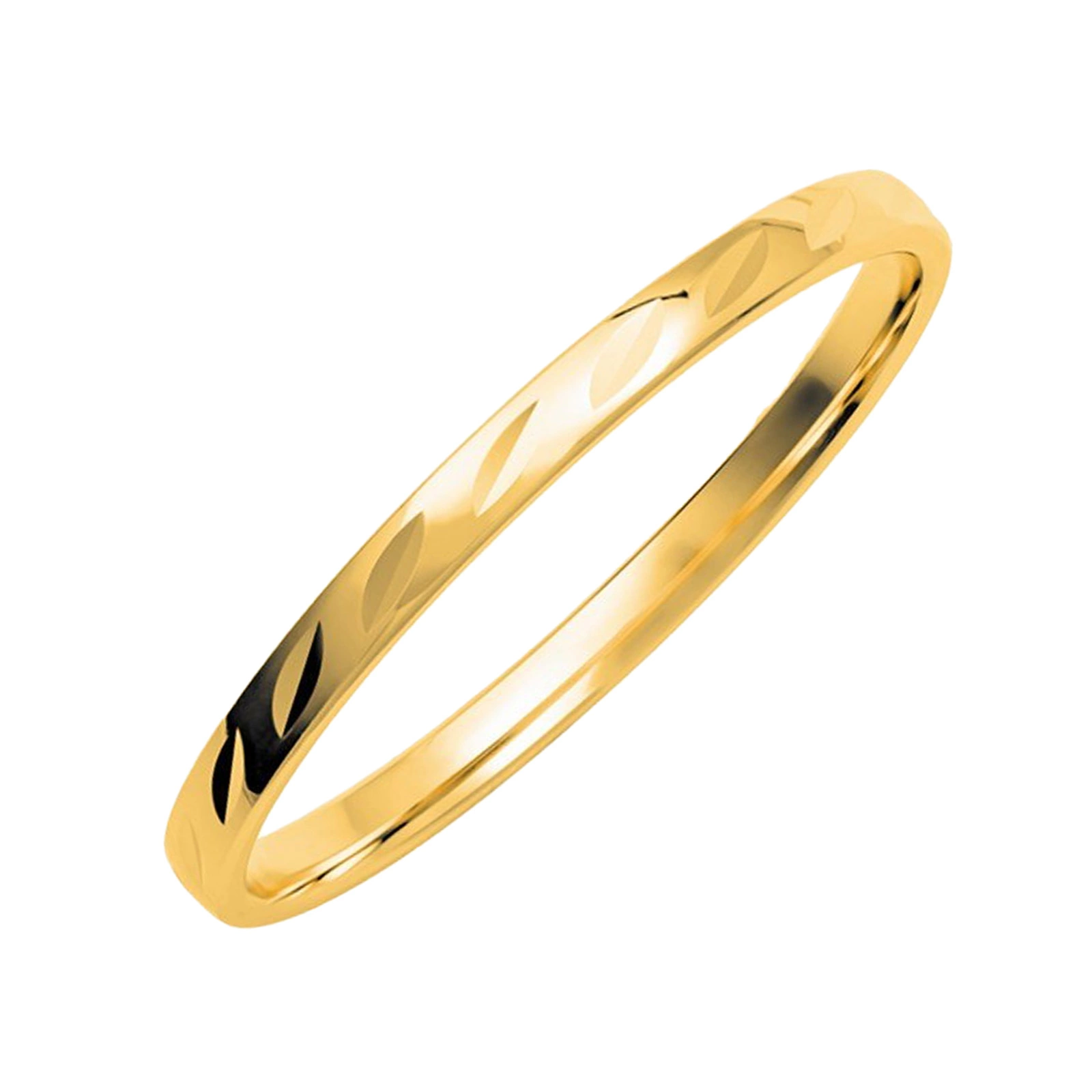 Förlovningsring 18k guld - mönstrad 2 mm / 1,1 mm