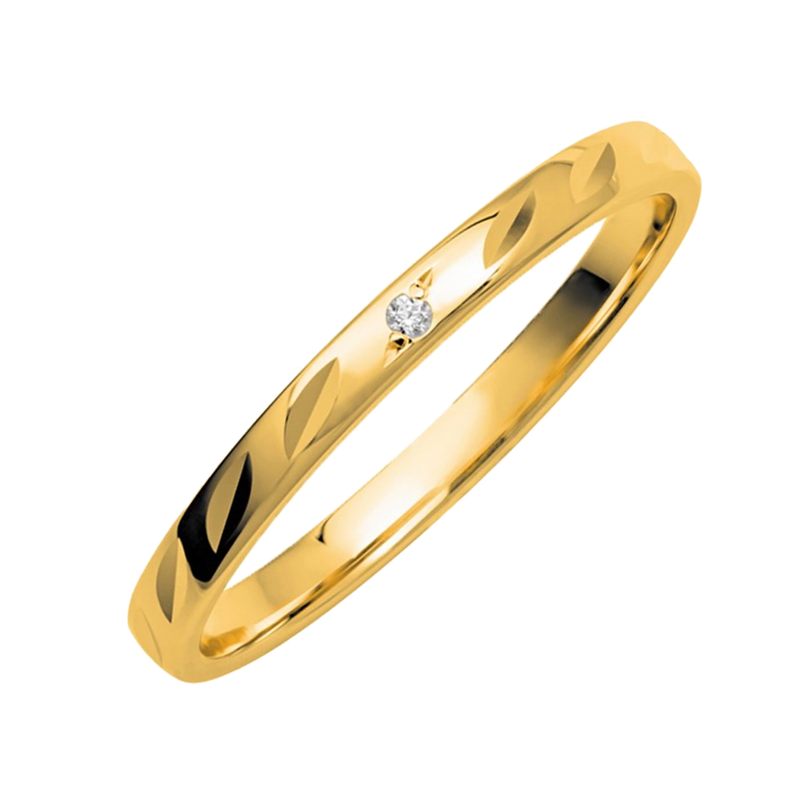 Förlovningsring 9k guld diamant - 2 mm / 1,1 mm