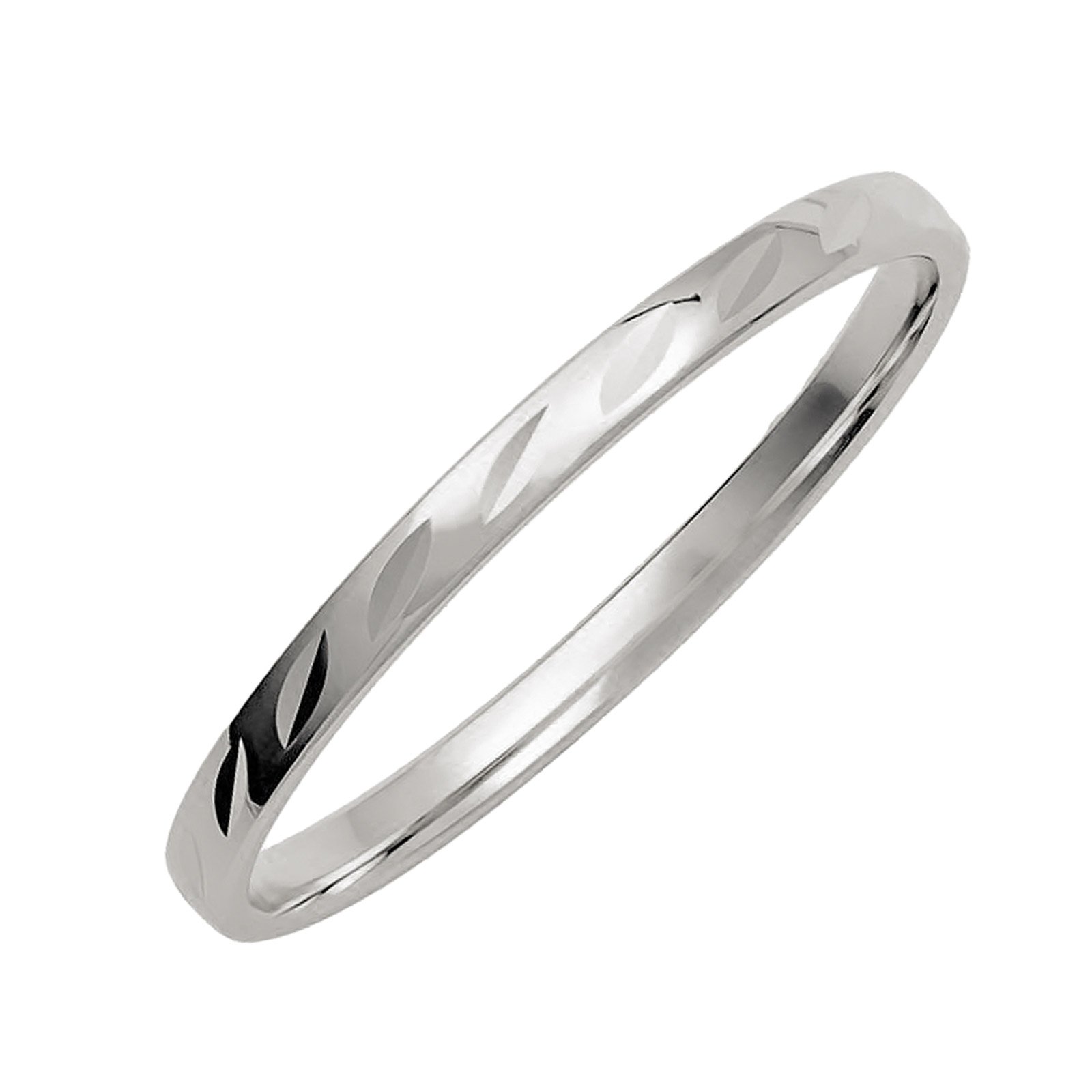 Förlovningsring 18k vitguld - mönstrad 2 mm / 1,1 mm