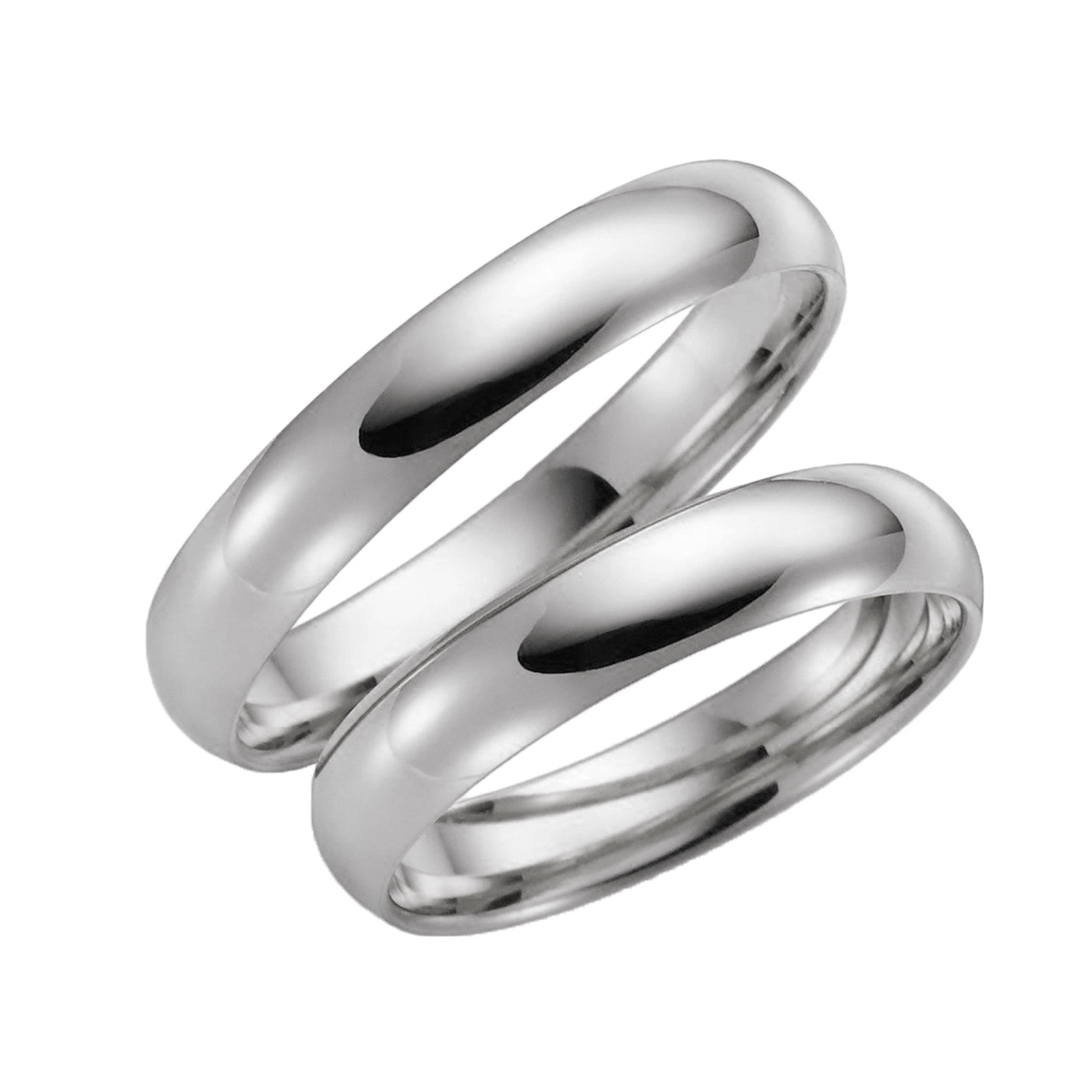 Förlovningsring 9k vitguld - kupad 4 mm / 1,4 mm