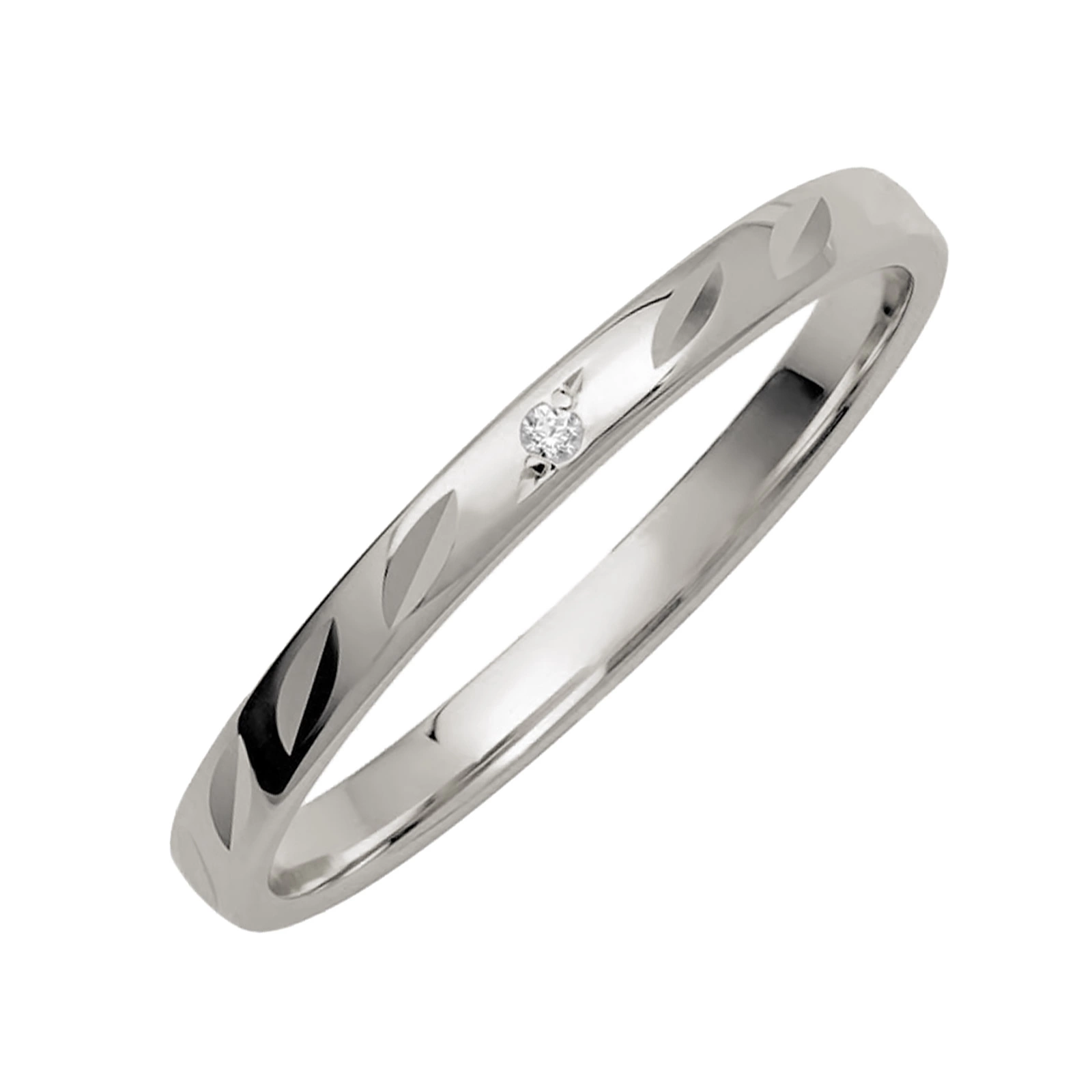 Förlovningsring 9k vitguld diamant - 2 mm / 1,1 mm
