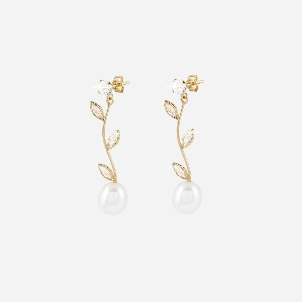 Örhängen 9k guld - blomrankor