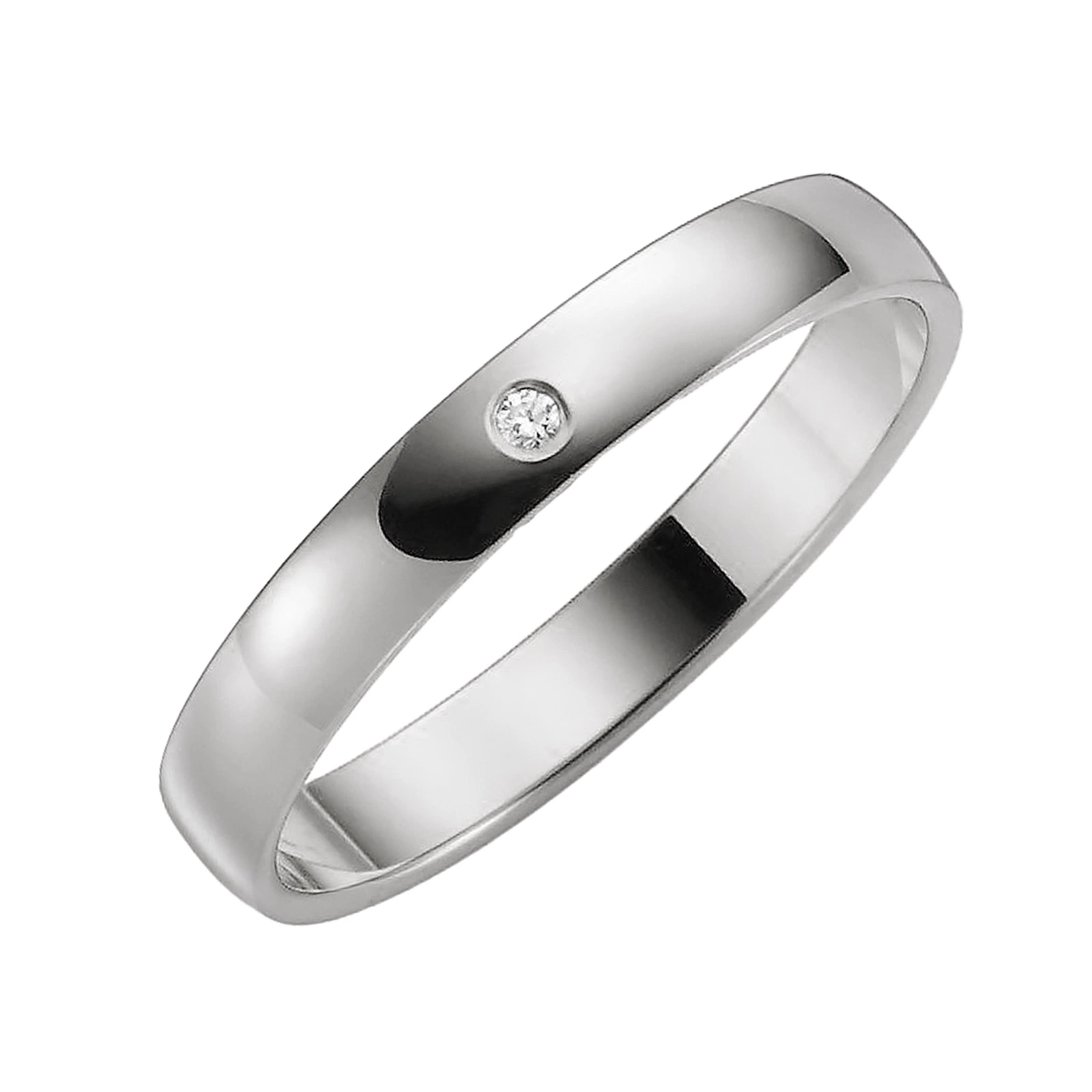 Förlovningsring 9k vitguld diamant - 3 mm / 1 mm