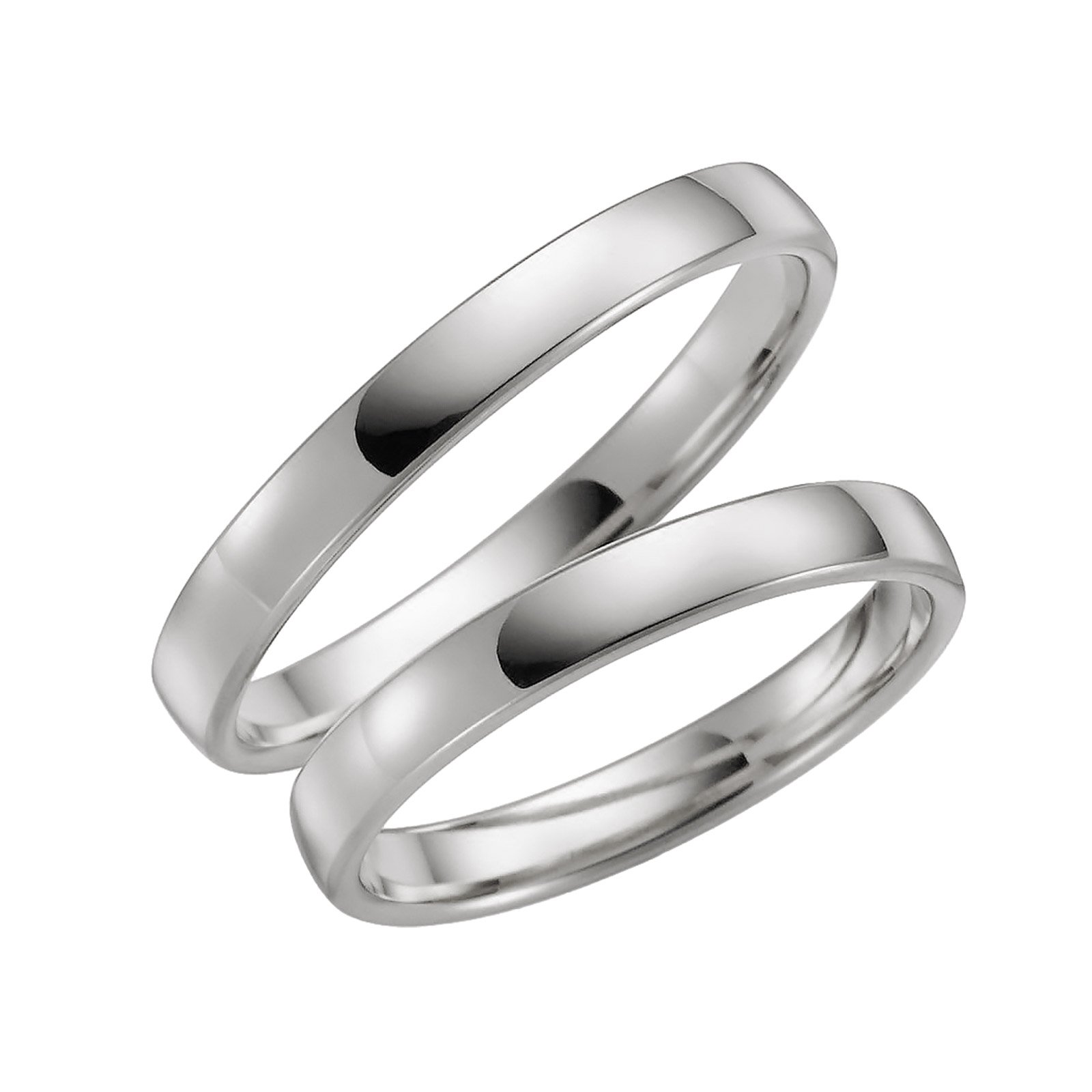 Förlovningsring 9k vitguld - Rak 3 mm / 1,3 mm