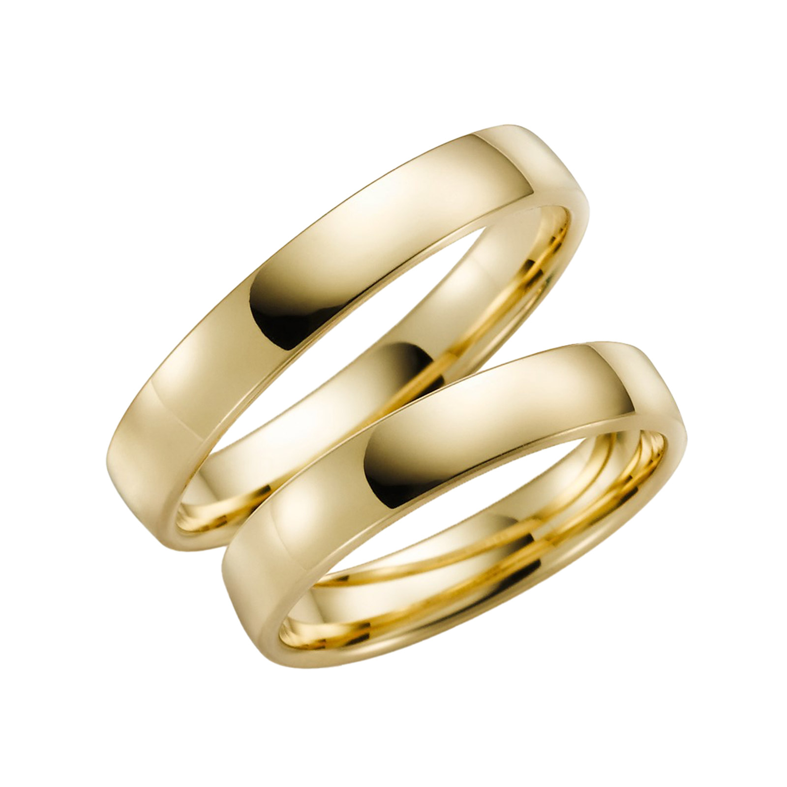 Förlovningsring 9k guld - rak 4 mm / 1,4 mm