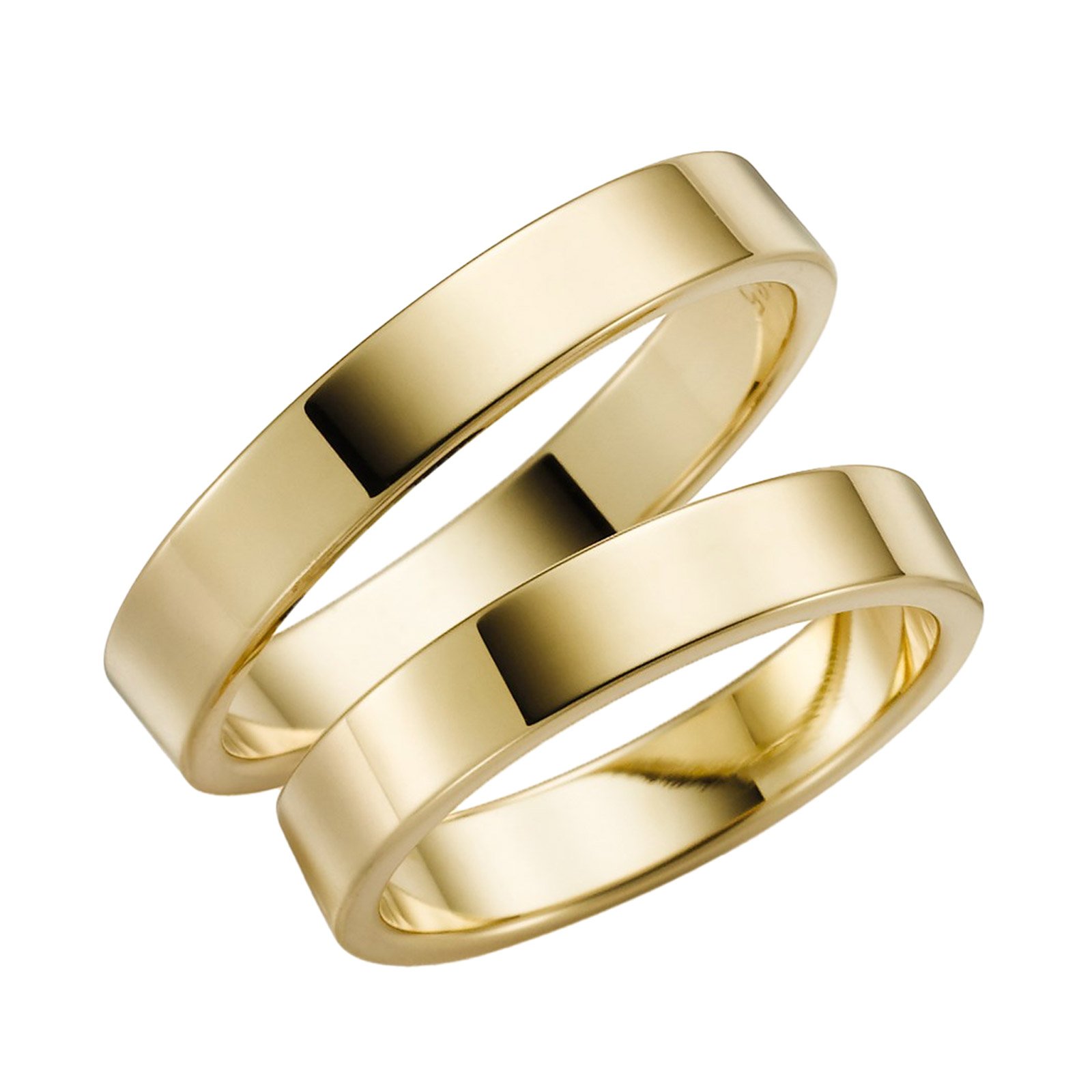 Förlovningsring 9k guld - rak 4 mm / 1,5 mm
