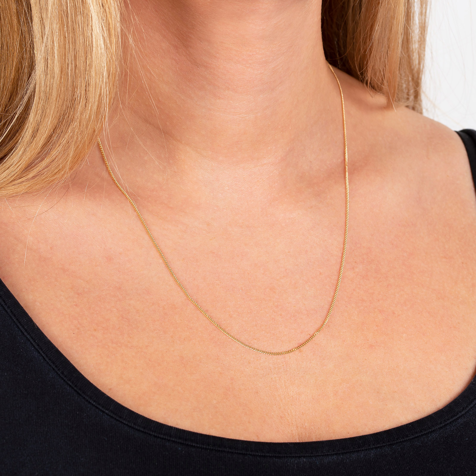 Halsband 18k guld - Pansarkedja 45+5 cm