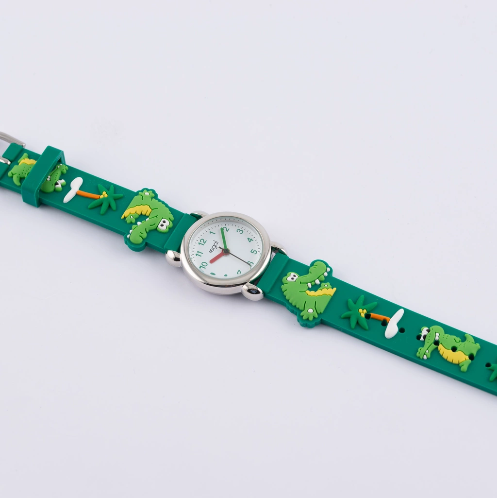 Barnklocka med figurband - krokodiler