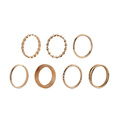 7-pack guldfärgade ringar