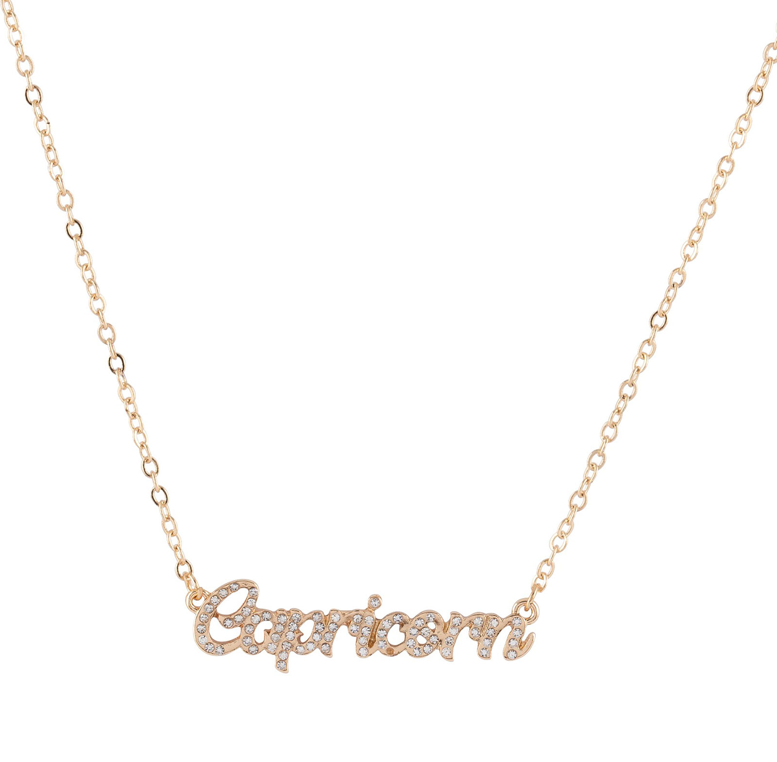 Guldfärgat halsband stjärntecken - Capricorn
