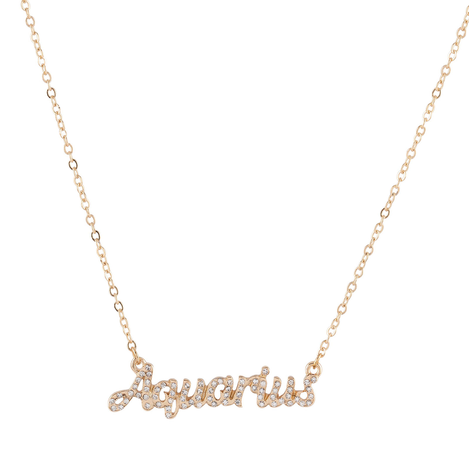 Guldfärgat halsband stjärntecken - Aquarius