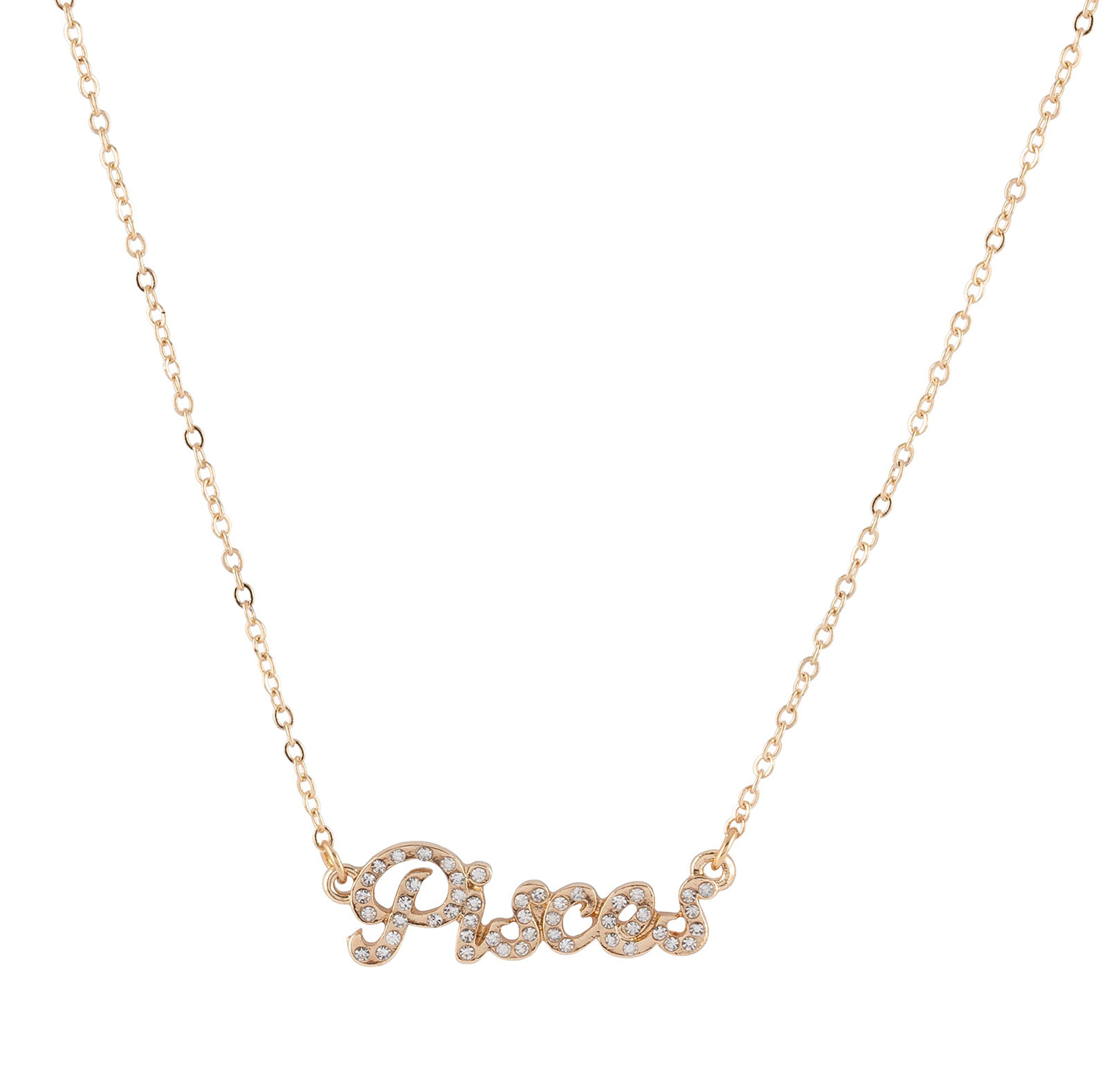 Guldfärgat halsband stjärntecken - Pisces