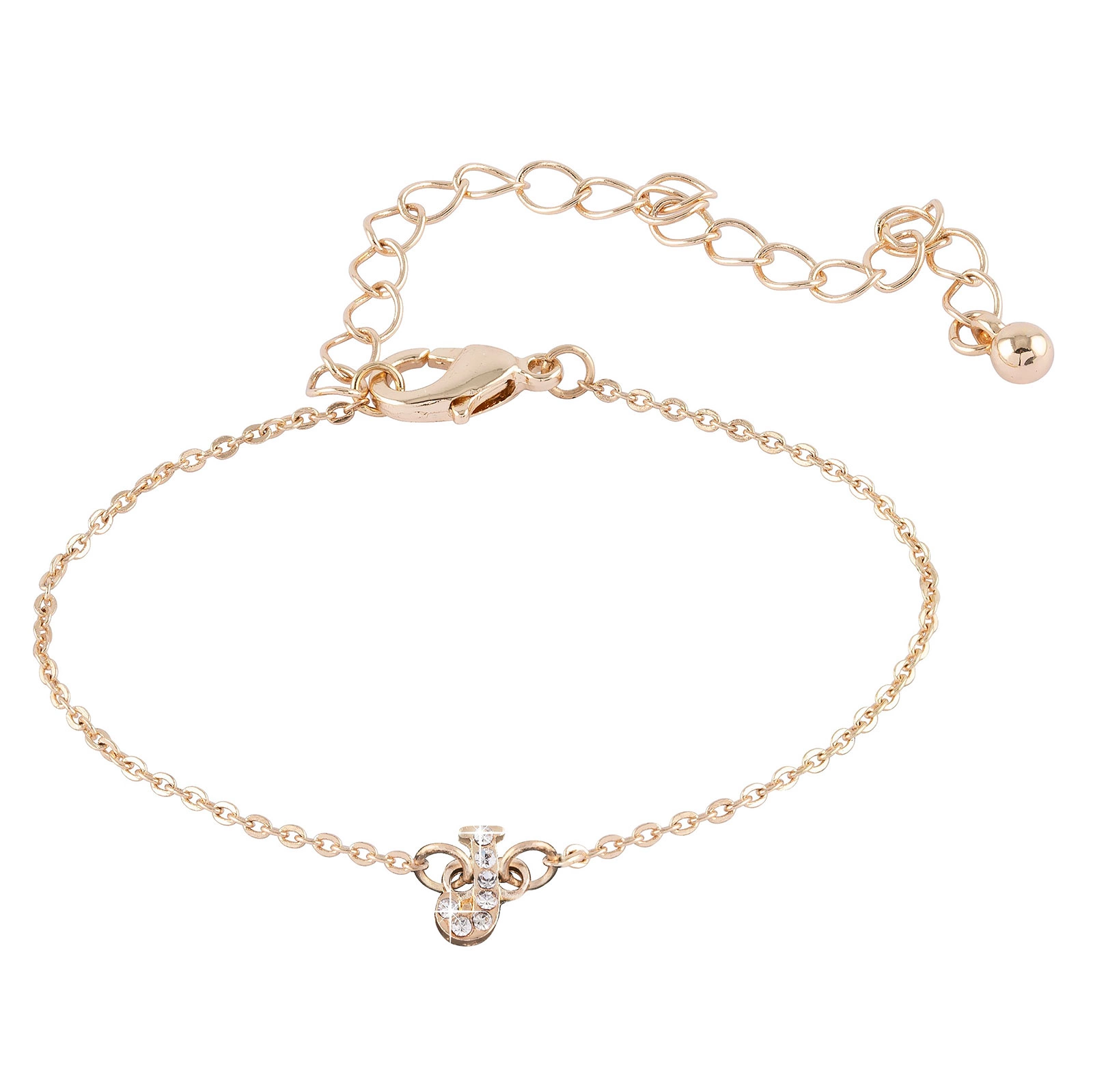 Guldfärgat armband bokstav J