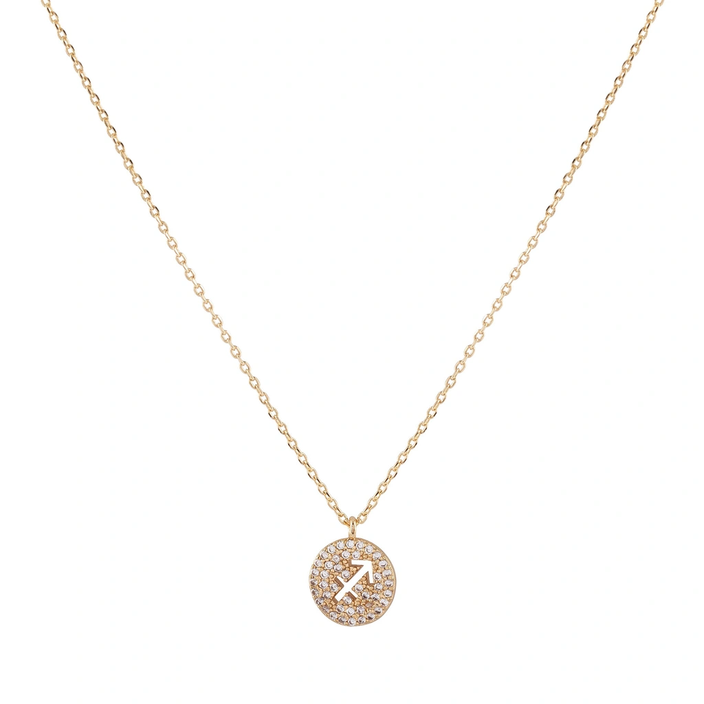 Guldfärgat halsband stjärntecken symbol - Skytten