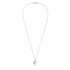Silverhalsband, hjärtformad vit sten - 45 cm