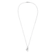 Silverhalsband, hjärtformad vit sten - 45 cm