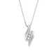 Silverhalsband, berlock med vit sten - 45 cm