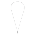 Silverhalsband, berlock med vit sten - 45 cm