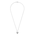 Silverhalsband, berlock fjäril - 42 cm