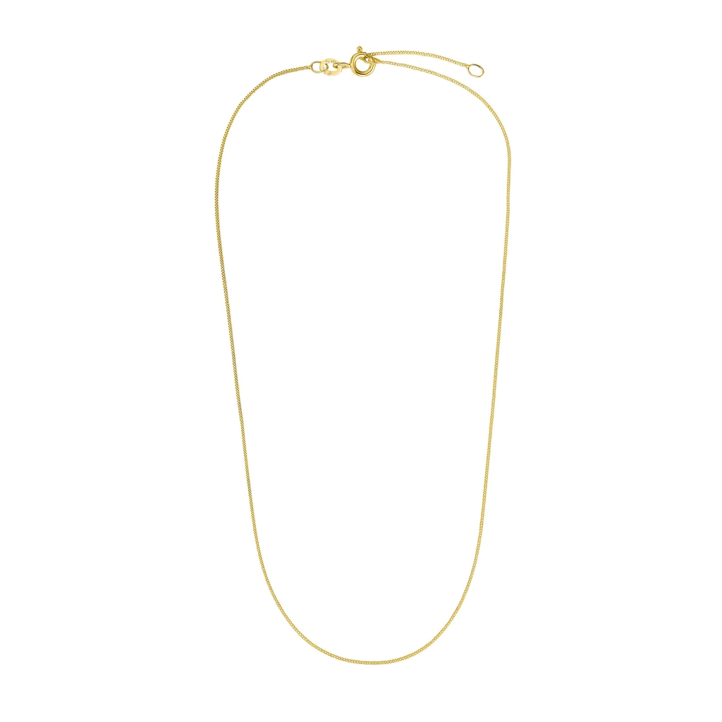 Halsband 9k guld - Pansarkedja, 35+3 cm / 0,8 mm