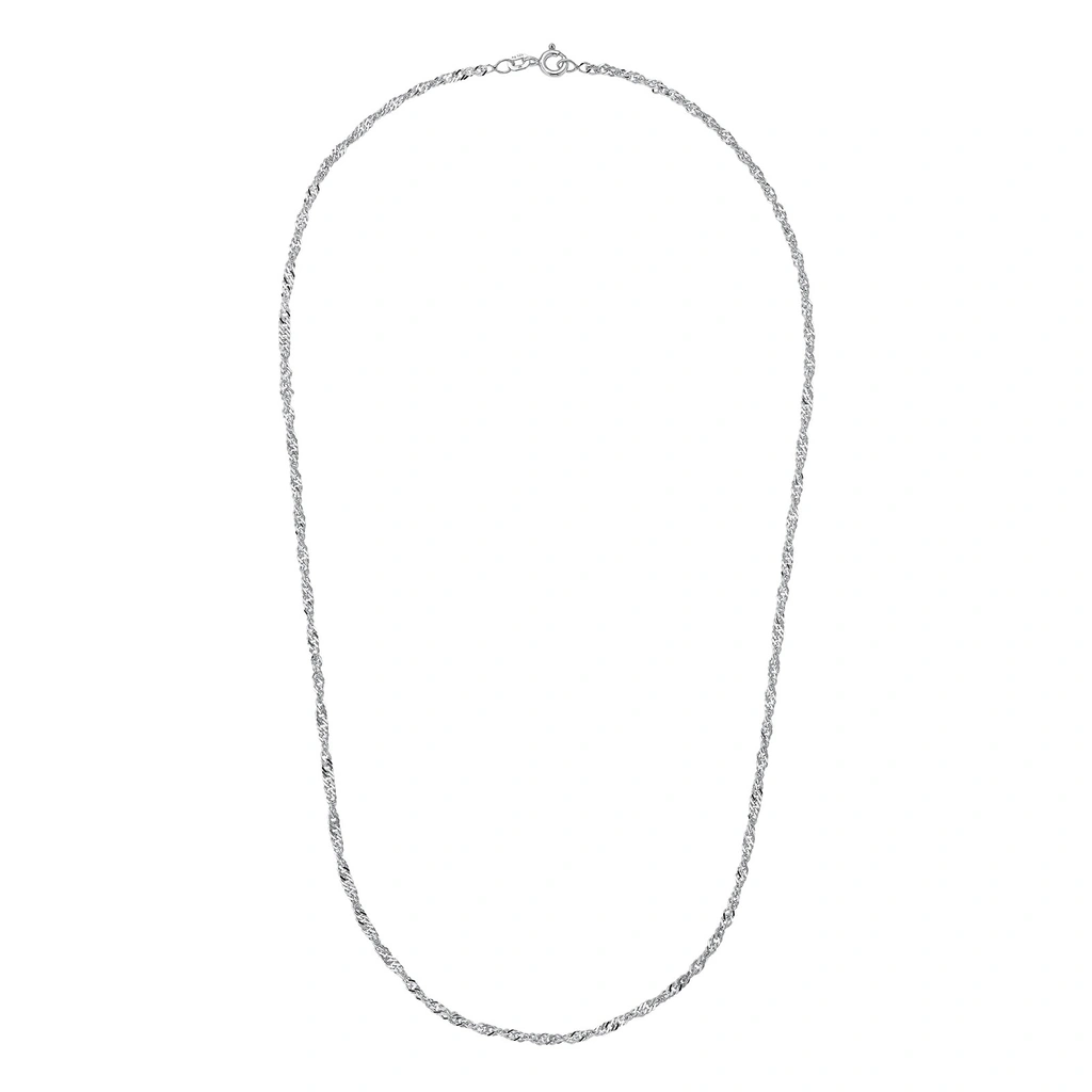 Silverhalsband, singaporekedja - 42 cm / 2 mm