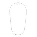 Silverhalsband, hängande droppe med vita stenar - 42 cm