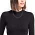 Silverhalsband - pansarkedja, 42 cm / 1 mm