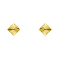 Örhängen 9k guld - facetterade fyrkanter, 2 mm