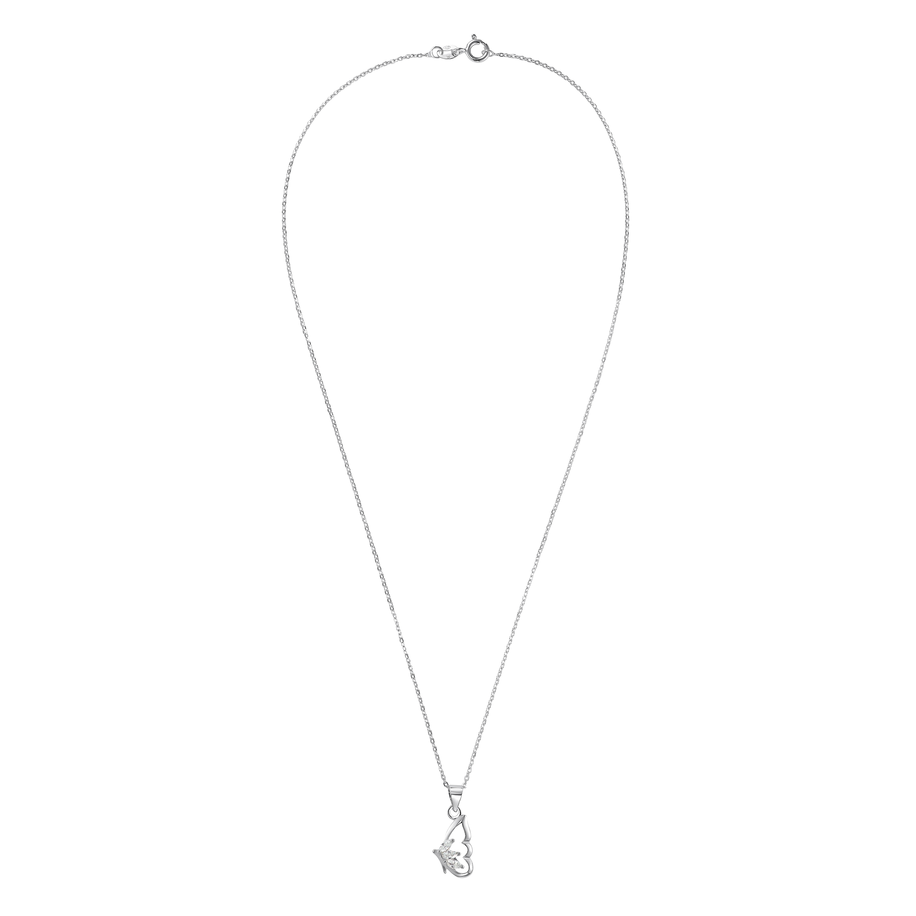 Silverhalsband, berlock vinge - 42 cm