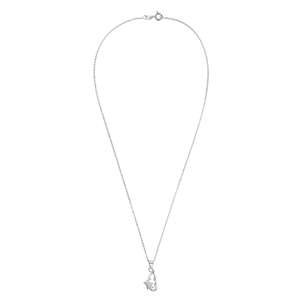 Silverhalsband, berlock vinge - 42 cm