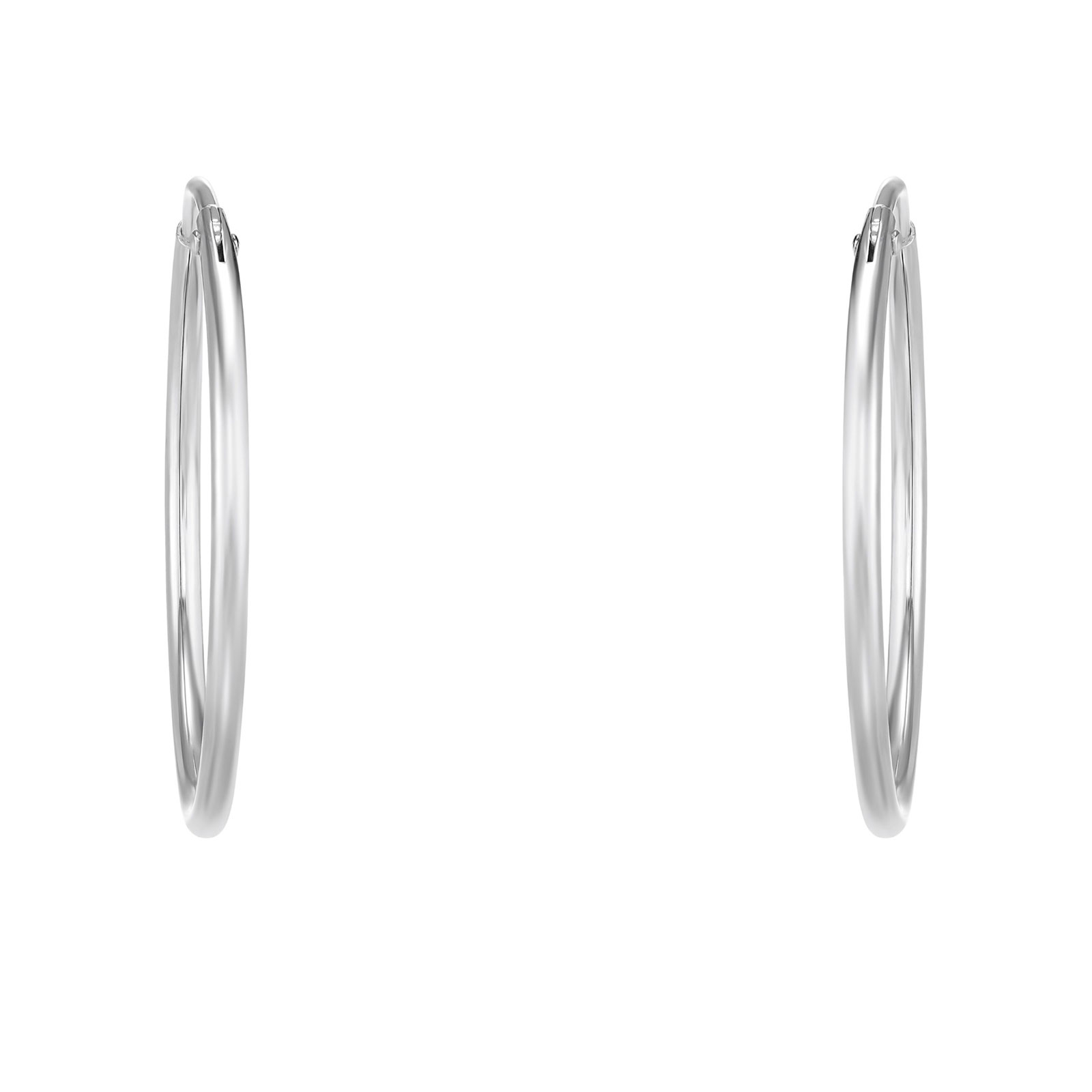 Silverörhängen, rörformade hoops - 30 mm