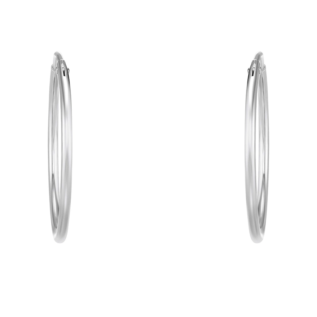 Silverörhängen - rörformade hoops, 30 mm