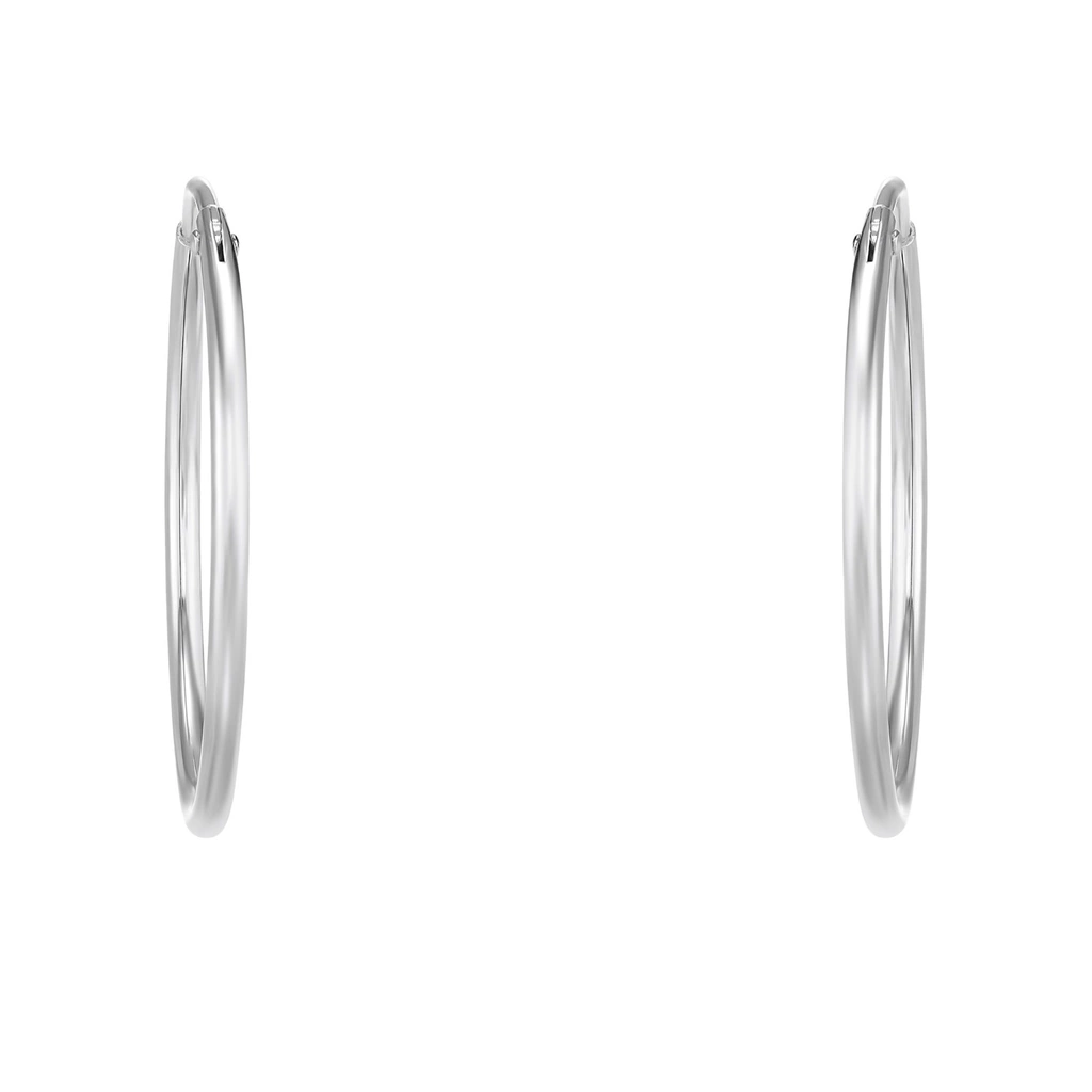Silverörhängen, rörformade hoops - 30 mm