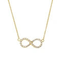 Guldpläterat silverhalsband, infinitysymbol - 45 cm