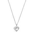 Silverhalsband - slingrande hjärtan, 42 cm