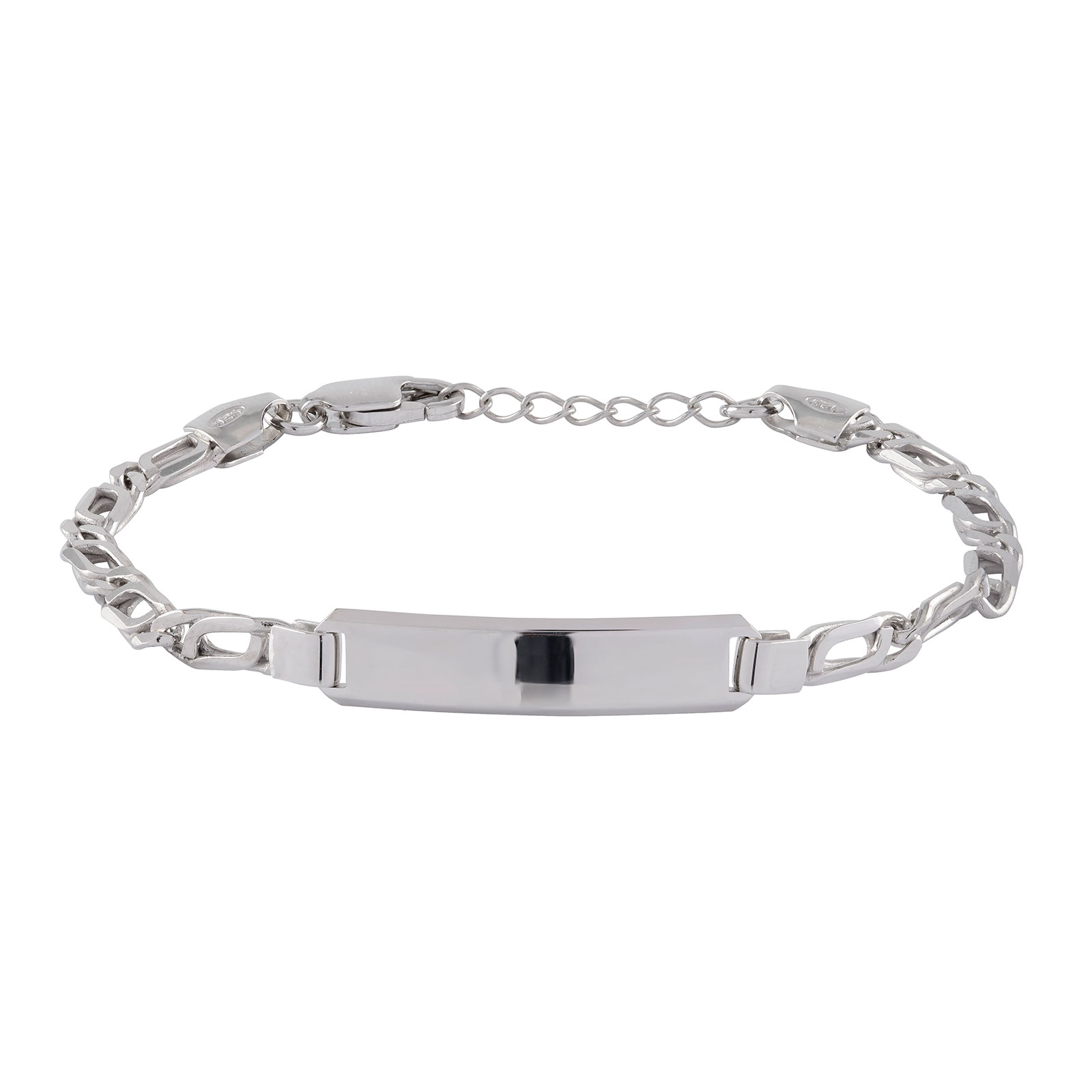 Armband i äkta silver - bricka, stav, 18 cm