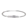 Armband barn äkta silver - pansarlänk & bricka, 15+2 cm