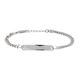 Armband barn äkta silver - pansarlänk & bricka, 15+2 cm