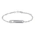 Armband barn äkta silver - mönstrad bricka, 13+2 cm