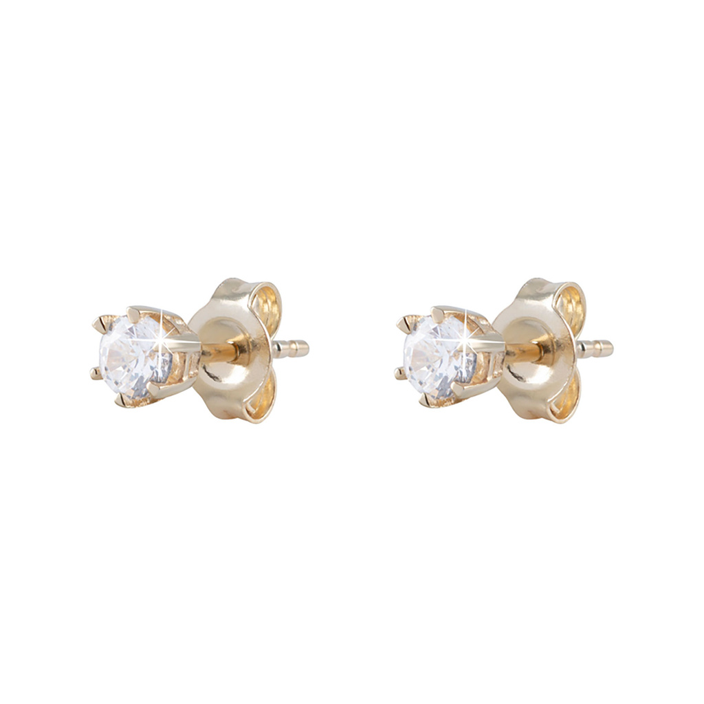 Örhängen 18k guld - Kubisk Zirkonia 4 mm