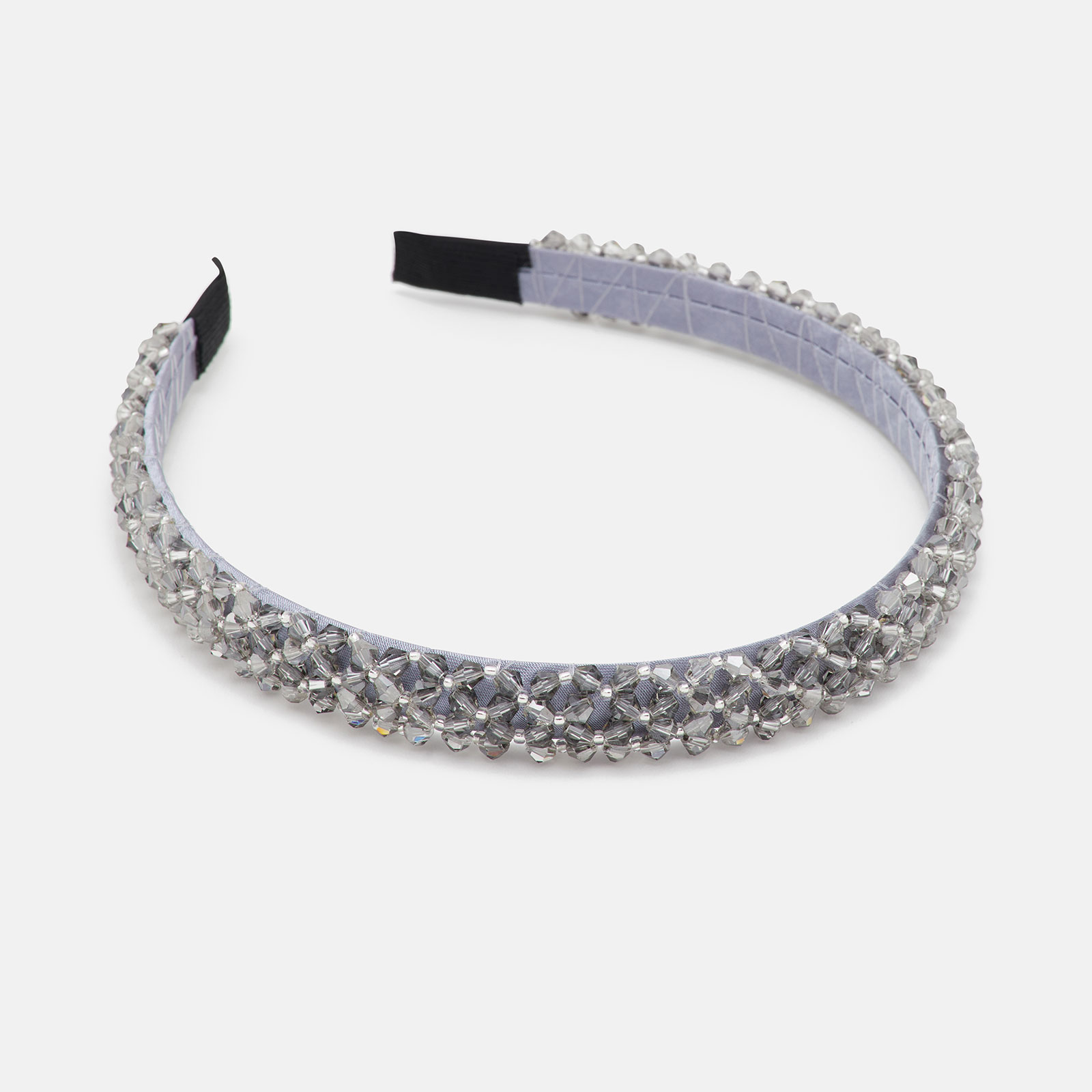 Diadem med ljusgrå stenar