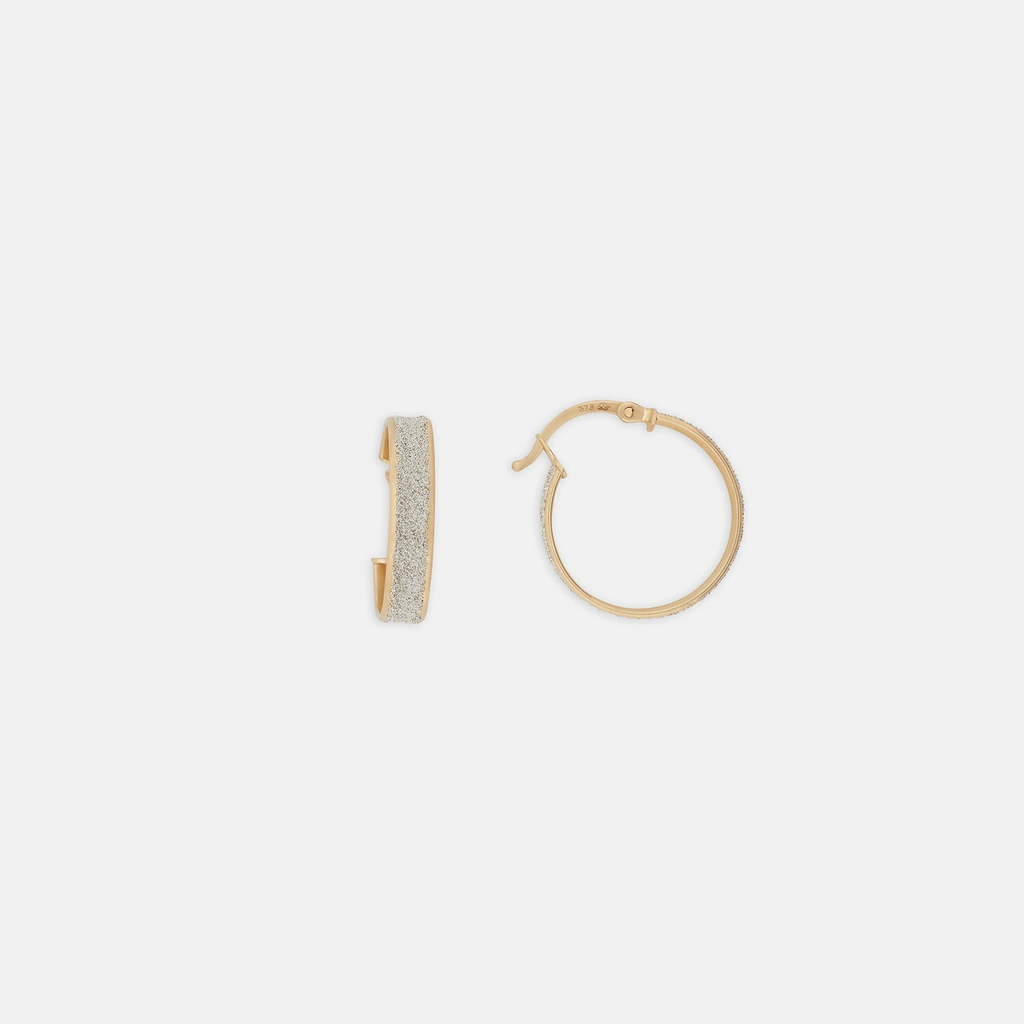 Örhängen 9k guld - Creoler stardust 17 mm