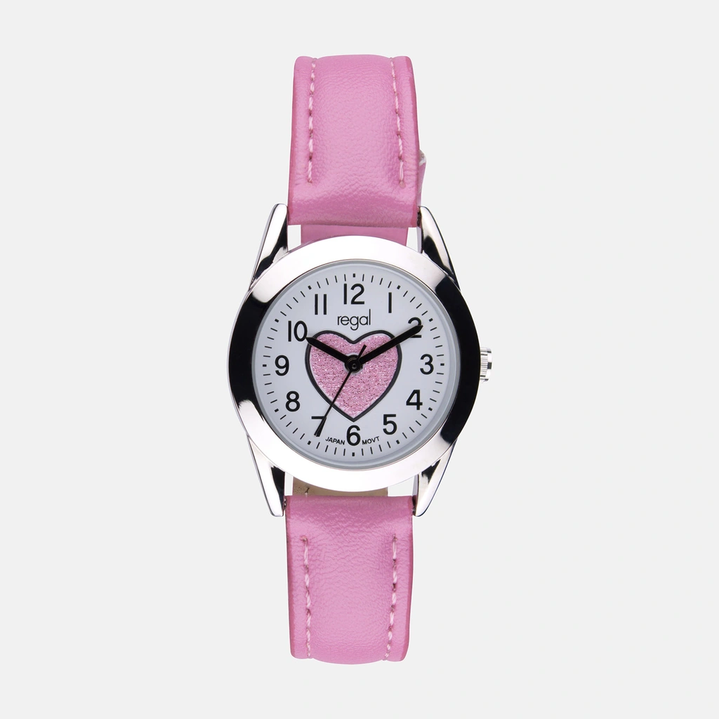 Regal barnklocka & smyckeskrin - silver/rosa, 27 mm